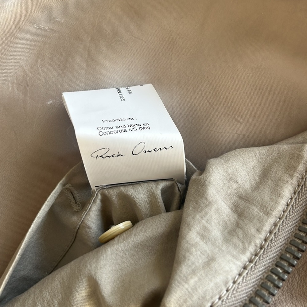 Rick Owens Tan Leather Jacket celebrity owned - Picture 11 of 15
